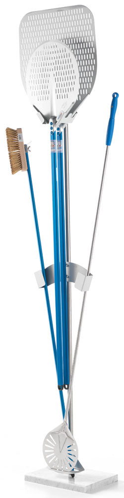Argheri Gi.Metal 35cm / 14in Free Standing Pizza Peel rack with marble base front view