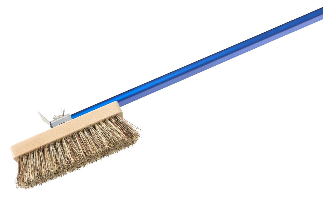 Argheri Gi.Metal Azzurra 6cm / 2in Rectangular Natural Bristle Brush, 150cm handle front view