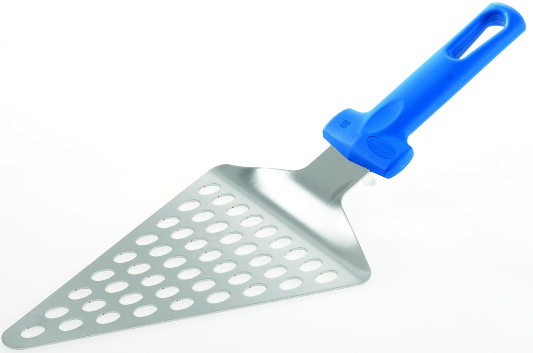 Argheri Gi.Metal 20cm / 8in Triangular Stainless Steel Perforated Pizza Server front view